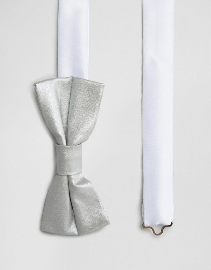 Noose & Monkey Metallic Bow Tie - Silver