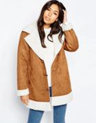 Influence Sherp Suede Jacket - Brown