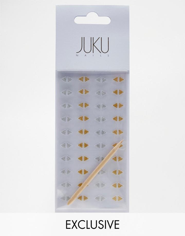 Juku Nails Asos Exclusive Mani Triangles - Gold & Silver - Gold And Silver