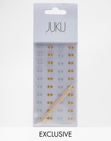 Juku Nails Asos Exclusive Mani Triangles - Gold & Silver - Gold And Silver