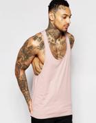 Asos Vest With Extreme Racer Back In Pink - Pink