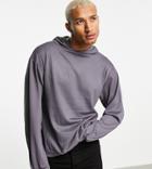 Vai21 Ribbed Hoodie In Gray-grey