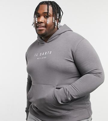 Il Sarto Plus Logo Pullover Hoodie-grey