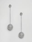 Ashiana Shimmer Ball Drop Earrings - Silver