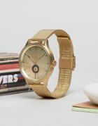 Cronometrics Mesh Watch In Gold - Gold
