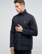 Lyle & Scott Diamond Quilt Jacket In Black - Black