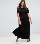 Asos Design Curve Ultimate Maxi Tea Dress - Black