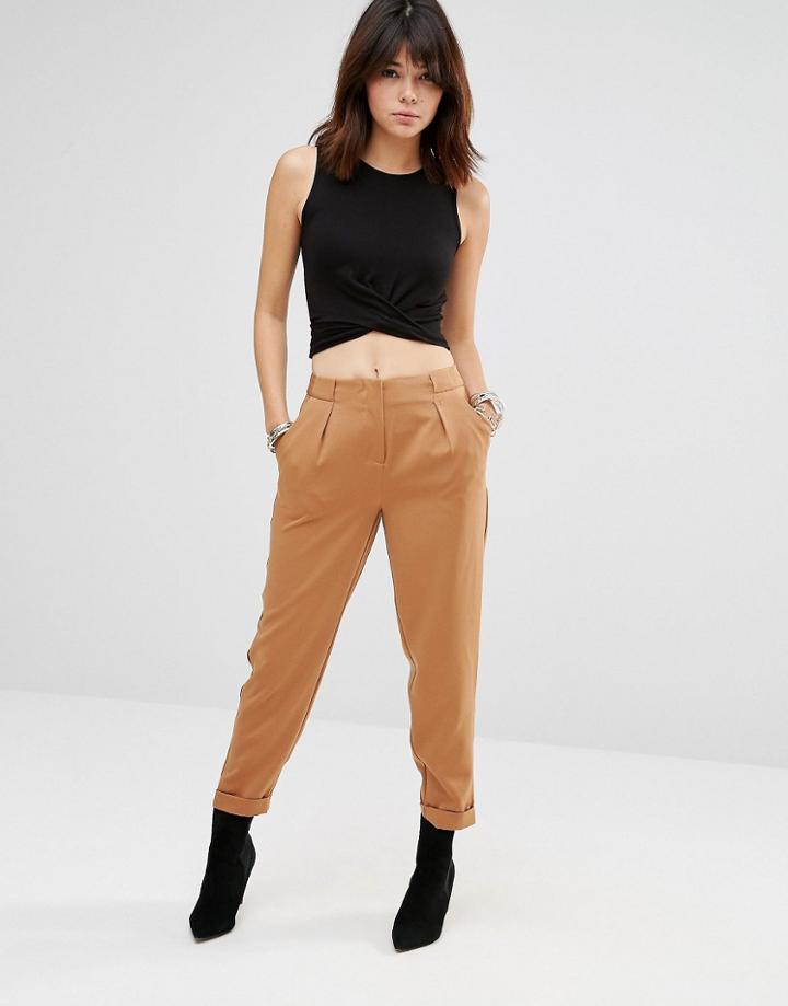 Only Sibel Cropped Trousers - Tobacco Brown