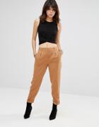 Only Sibel Cropped Trousers - Tobacco Brown