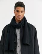 Selected Homme Cotton Scarf In Black
