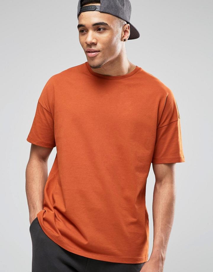 Asos Oversized T-shirt In Tan - Leather Brown