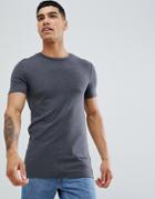 Asos Design Muscle Fit Crew Neck T-shirt In Gray