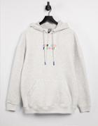 Crooked Tongues Super Oversized Hoodie With Logo In Ice Heather - Part Of A Set-grey