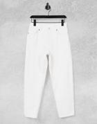 Monki Taiki Organic Cotton High Waist Mom Jeans In Off-white