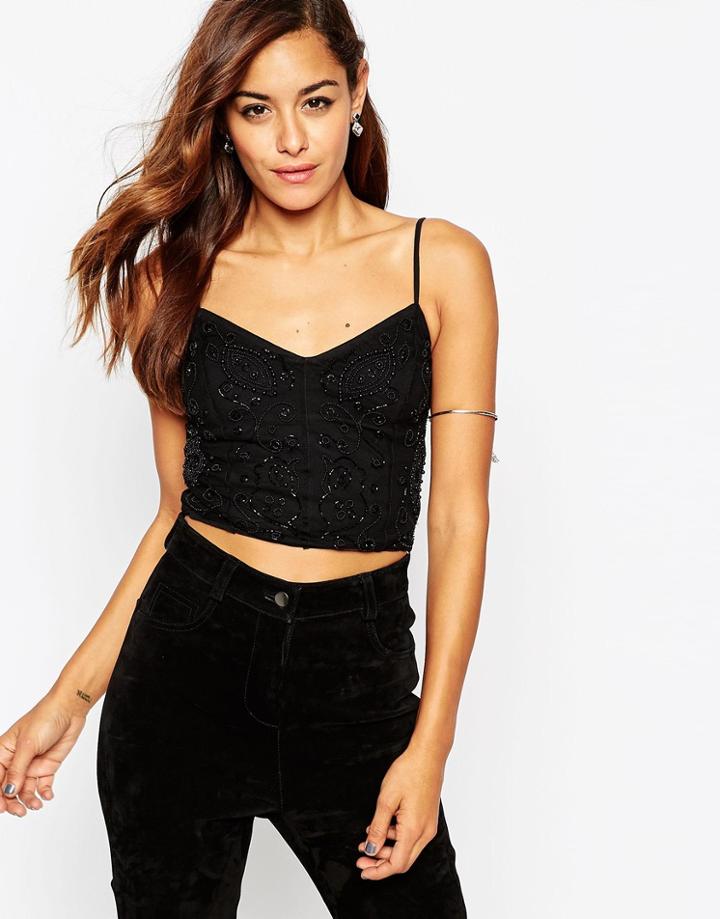 Asos Cami With Embellishment - Black