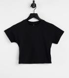 Asyou 90's Fitted Crop T-shirt In Black