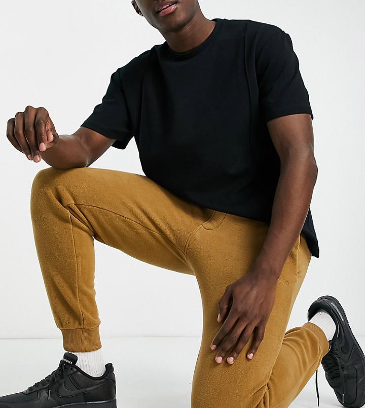 Calvin Klein Asos Exclusive Polar Fleece Sweatpants In Tan-brown