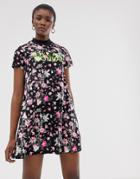 Cheap Monday Organic Cotton Roses Are Dread Mixed Print Dress - Black