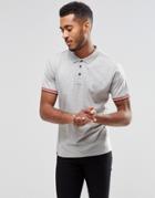 Le Breve Alfie Tipped Polo Shirt - Gray