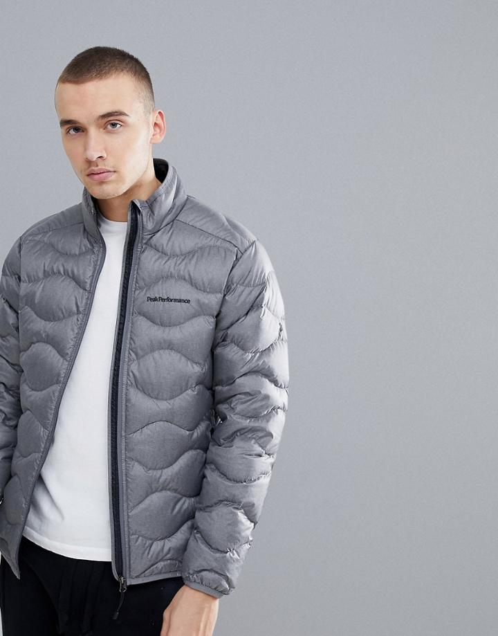 Peak Performance Helium Puffer Jacket Melange In Gray - Gray