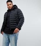 Siksilk Puffer Jacket With Hood In Black Exclusive To Asos - Black