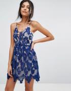 Parisian Lace Romper - Blue