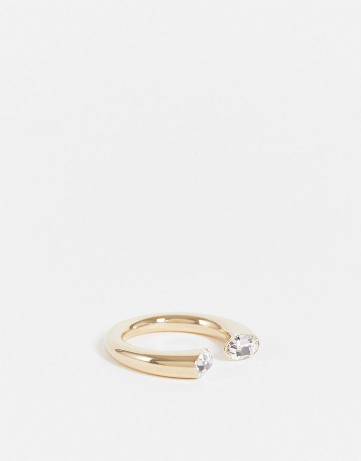 Calvin Klein Ring With Swarovski Crystal Detail In Gold