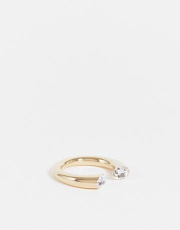 Calvin Klein Ring With Swarovski Crystal Detail In Gold