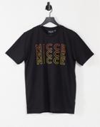Nicce Trois Chest Print T-shirt In Black