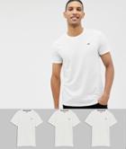 Hollister 3 Pack Crew Neck T-shirt Seagull Logo In White - Multi