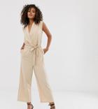 Y.a.s Tall Wrap Sleeveless Jumpsuit - Cream