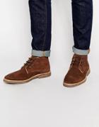 Asos Desert Boots In Brown Suede With Leather Details - Brown
