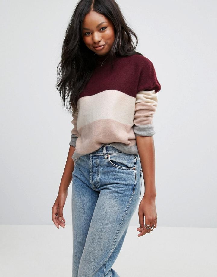Brave Soul Color Block Sweater - Multi