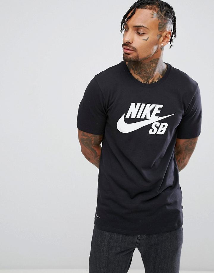 Nike Sb Logo T-shirt In Black 821946-013