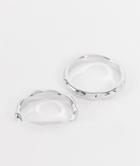 Asos Design Pack Of 2 Rings In Melted Design In Silver Tone