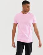 Asos Design Organic T-shirt With Crew Neck In Pink