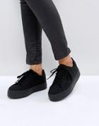 Asos Design Day Light Chunky Flatform Lace Up Sneakers-black