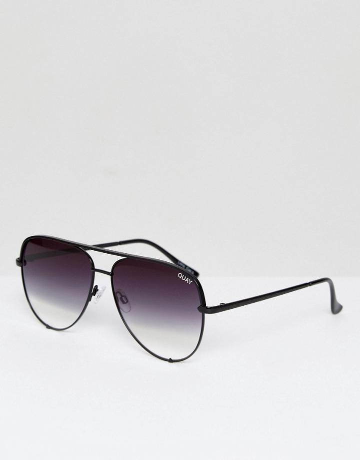 Quay Australia X Desi High Key Sunglasses In Black Fade