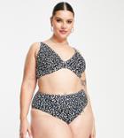 Peek & Beau Curve Exclusive Mix And Match High Waist Bikini Bottom In Black Polka Dot-multi