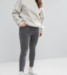 Asos Design Curve Ridley High Waist Skinny Jeans In Slated Gray - Black