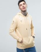Dxpe Chef Logo Hoodie With Distressing - Beige