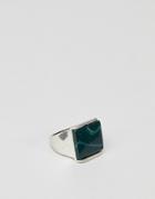 Designb Large Stone Ring In Silver Exclusive To Asos - Silver
