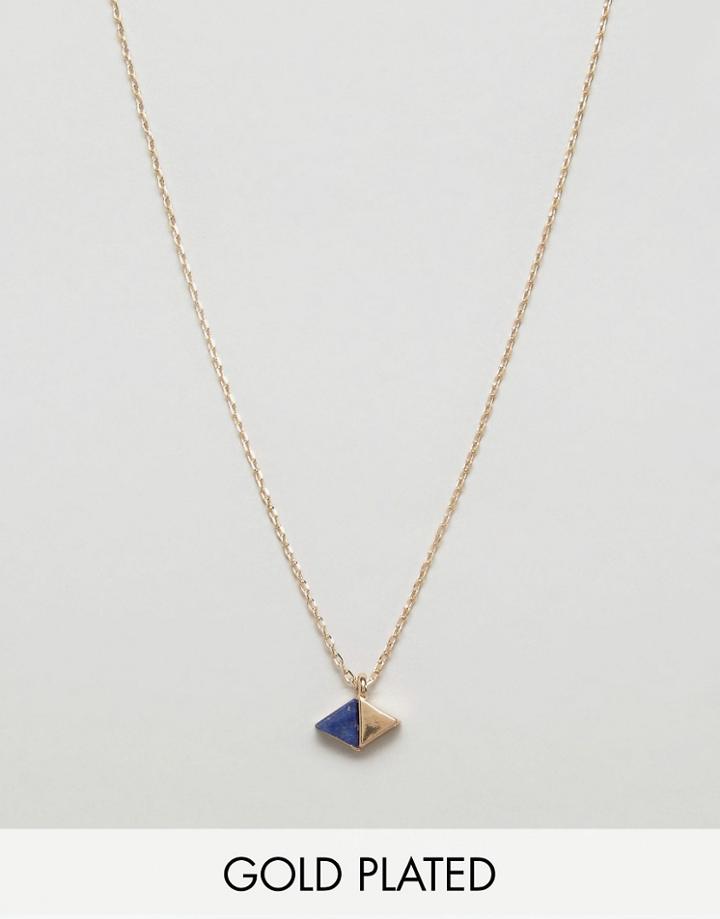 Nylon Gold Plated Crystal Necklace - Gold