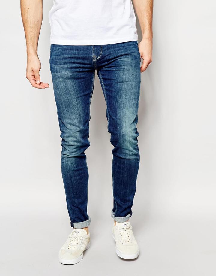 Pepe Jeans Nickle Skinny Jean In Powerflec Used - Blue