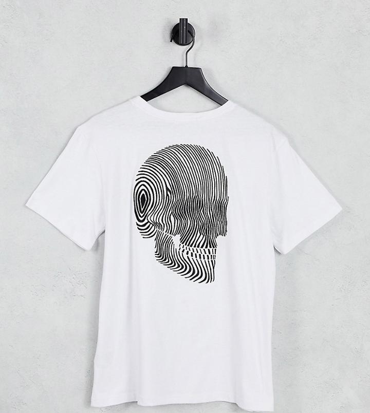 Bolongaro Trevor Tall Line Skull Embroidery T-shirt-white