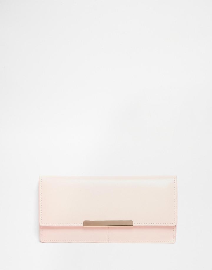 Asos Purse With Metal Bar - Nude