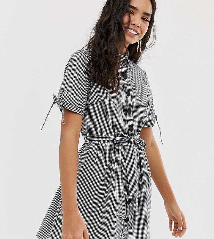 Miss Selfridge Shirt Dress In Gingham