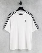 Adidas Originals Adicolor Three Stripe Oversized T-shirt In White