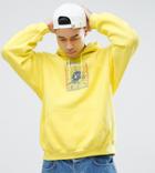 Crooked Tongues Hoodie In Yellow Overdye With Back Print - Yellow