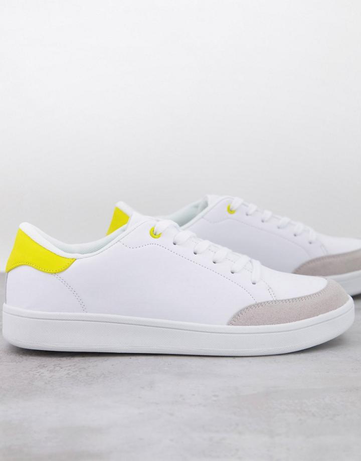 Truffle Collection Lace Up Sneakers In White-multi